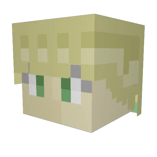 Whiteone_01 Minecraft avatar head, 3D render
