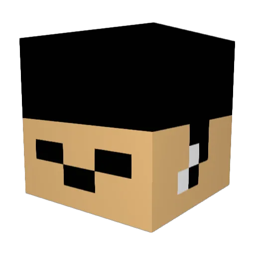 Whitepalette Minecraft avatar head, 3D render