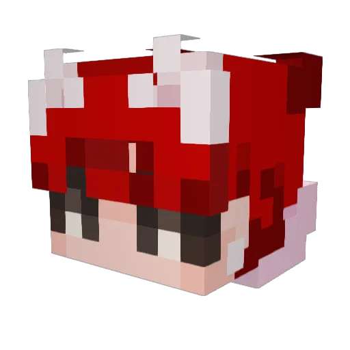 Whiterosesq Minecraft avatar head, 3D render