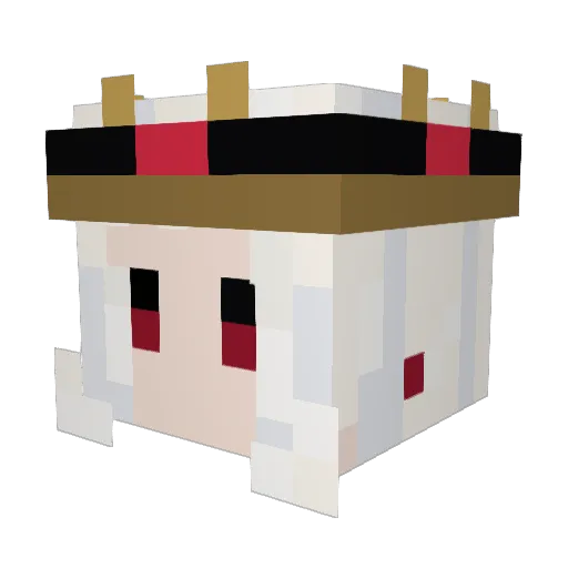 WhiteshaddowAH Minecraft avatar head, 3D render