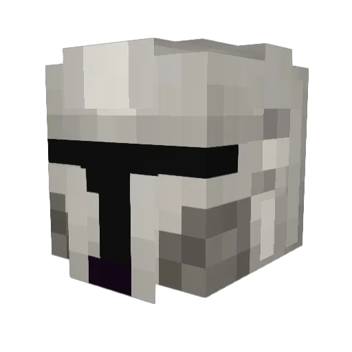 Whiteshell Minecraft avatar head, 3D render