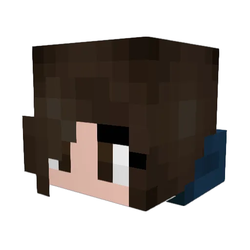 Whitestrix Minecraft avatar head, 3D render