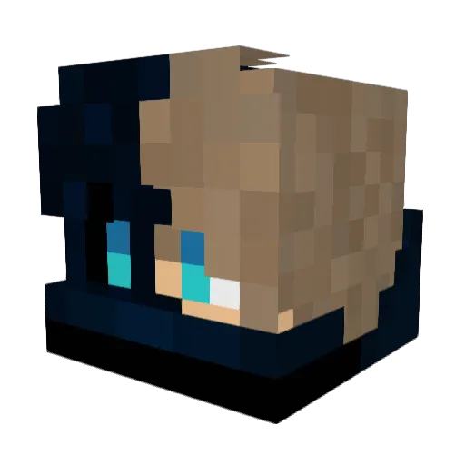 Whitewolfshadows Minecraft avatar head, 3D render