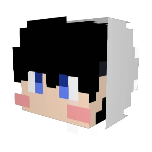 Whitewolmyo Minecraft avatar head, 3D render