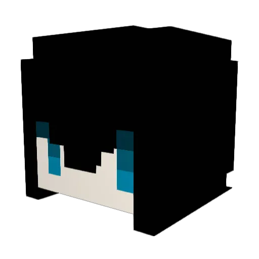 Whitewwww Minecraft avatar head, 3D render