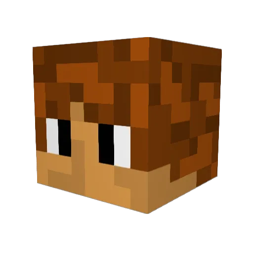 WhiteySPQR Minecraft avatar head, 3D render