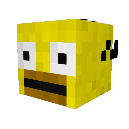 Whiteyboy Minecraft avatar head, 3D render