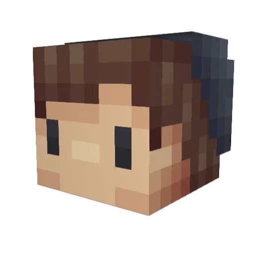Whities Minecraft avatar head, 3D render