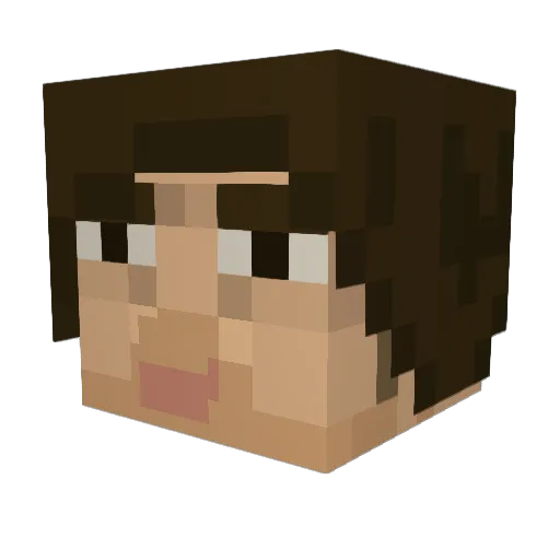 Whitisop Minecraft avatar head, 3D render