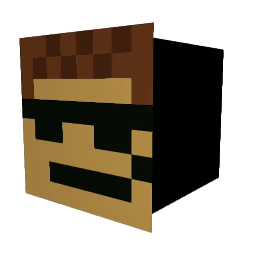 WhittyTee Minecraft avatar head, 3D render