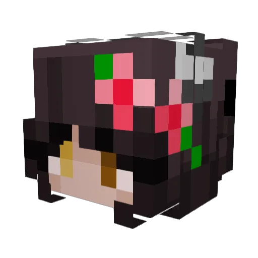 Whituuu Minecraft avatar head, 3D render