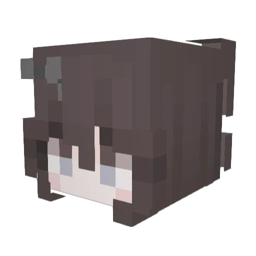 Whiv Minecraft avatar head, 3D render