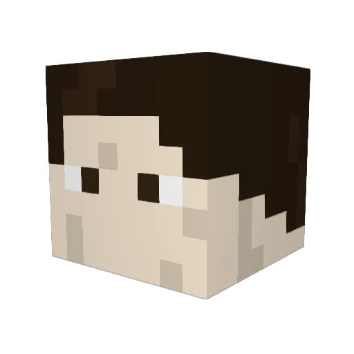 Whivious Minecraft avatar head, 3D render