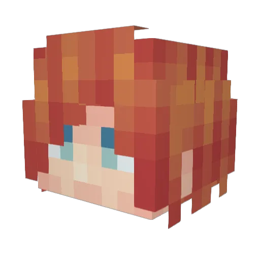 Whizzze Minecraft avatar head, 3D render