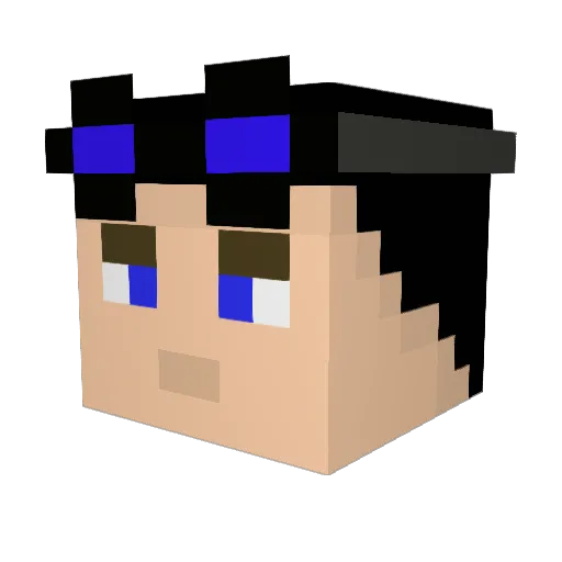 Who9977 Minecraft avatar head, 3D render