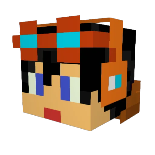 WhoNie3 Minecraft avatar head, 3D render