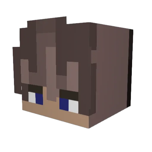 Whoamihuh Minecraft avatar head, 3D render
