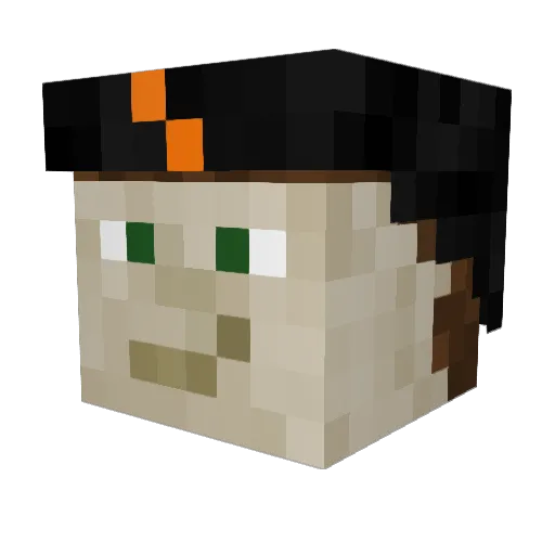 Whodeyluke Minecraft avatar head, 3D render