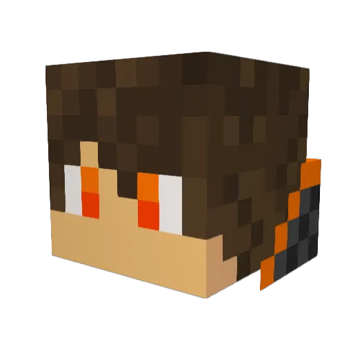 Whole2Inches Minecraft avatar head, 3D render