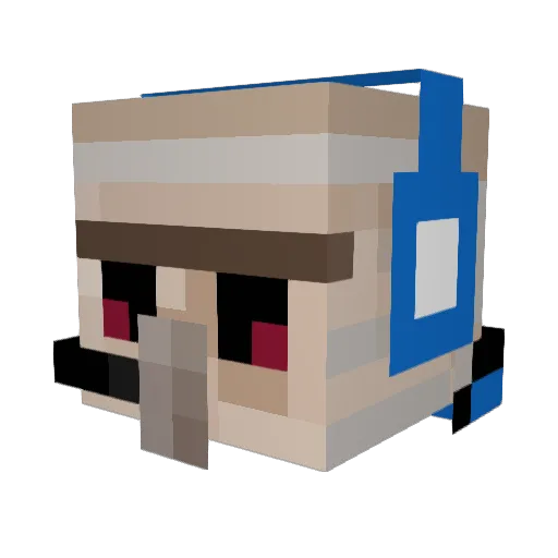 WholePackage37 Minecraft avatar head, 3D render