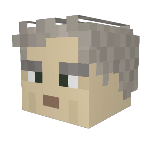 WhomadShake Minecraft avatar head, 3D render