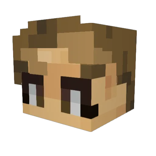 Whomky Minecraft avatar head, 3D render