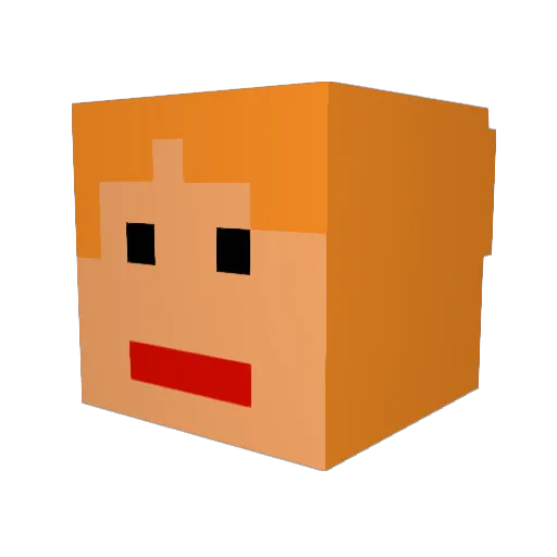 WhopaDong Minecraft avatar head, 3D render
