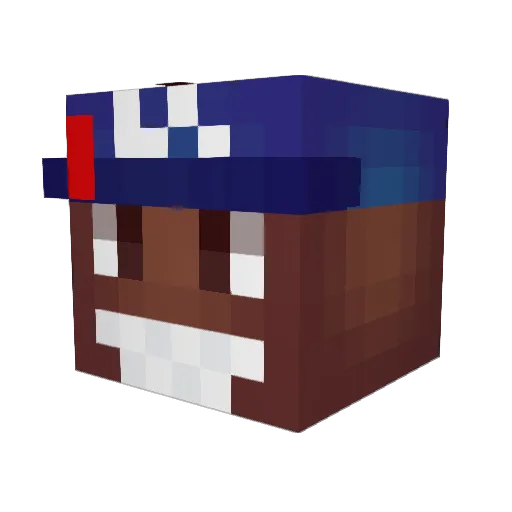 WhopperCheeze Minecraft avatar head, 3D render