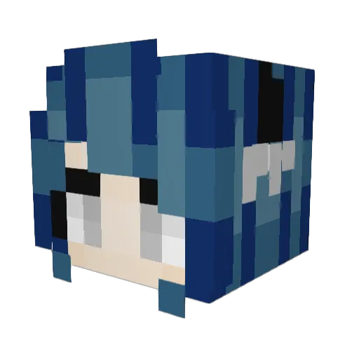 Whortana Minecraft avatar head, 3D render