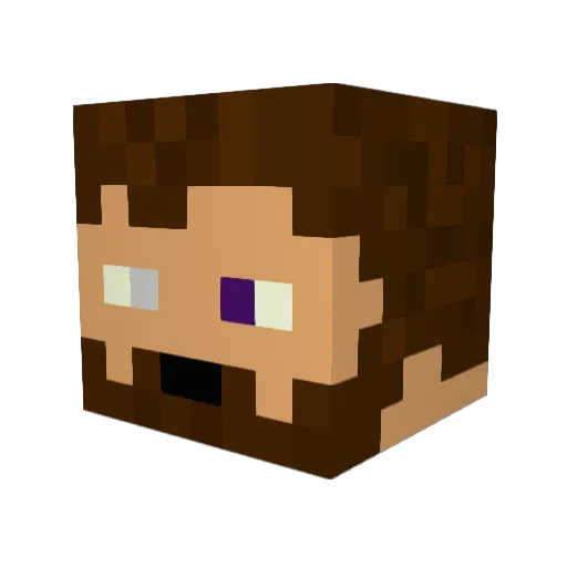 Whos2econd Minecraft avatar head, 3D render