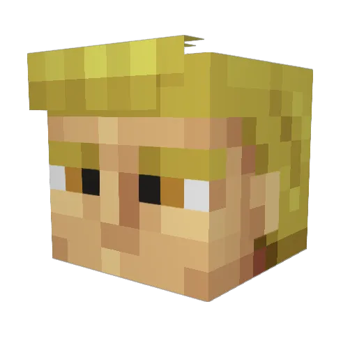 WhosYourBuddha Minecraft avatar head, 3D render