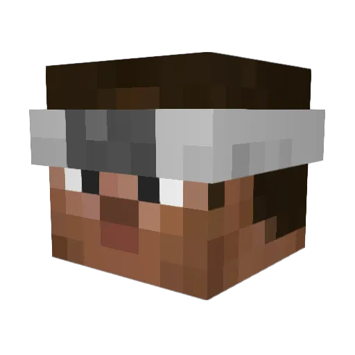 WhoseKnee Minecraft avatar head, 3D render