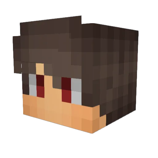 Whoutz Minecraft avatar head, 3D render