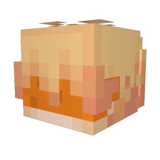 Whxted Minecraft avatar head, 3D render