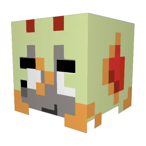 WhyH4 Minecraft avatar head, 3D render