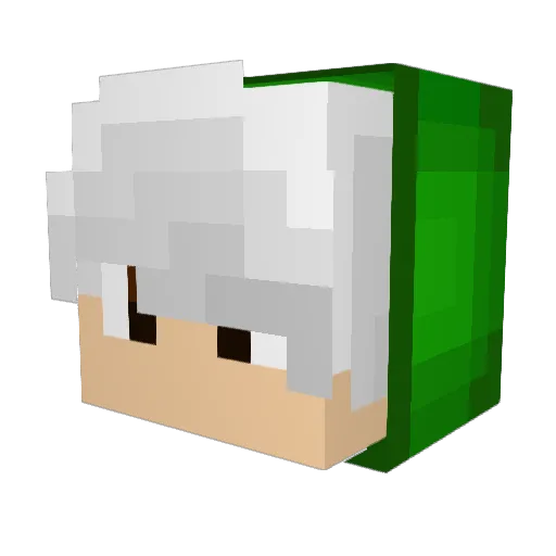 WhyKarurosu Minecraft avatar head, 3D render