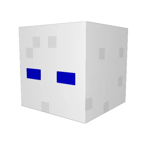 WhyteDoum Minecraft avatar head, 3D render