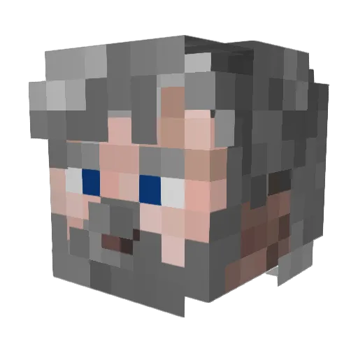 Whyyte Minecraft avatar head, 3D render