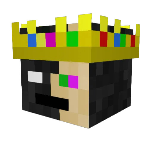 Wi7hered Minecraft avatar head, 3D render