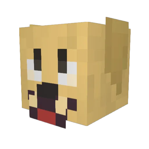 WiFi_Dog Minecraft avatar head, 3D render