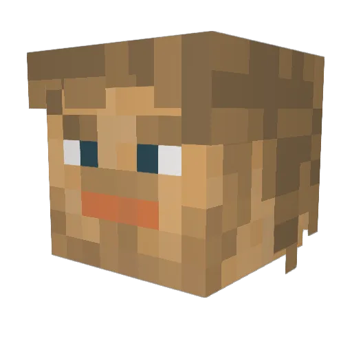 WiJing Minecraft avatar head, 3D render