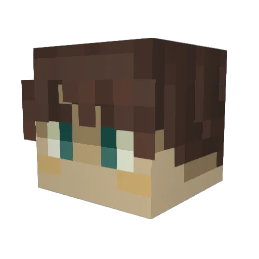 WiToAl Minecraft avatar head, 3D render