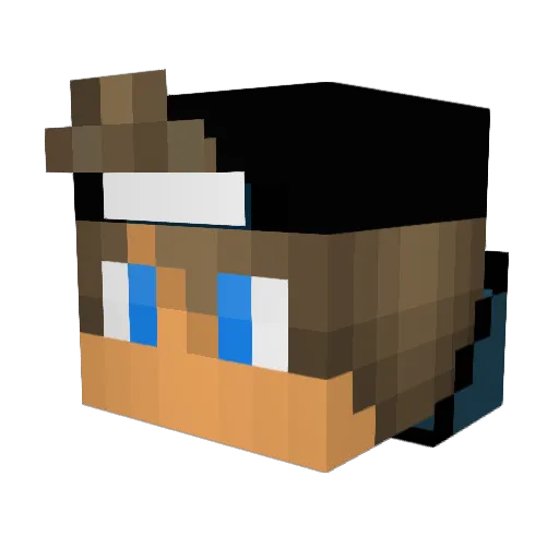 WiZard_Kinder Minecraft avatar head, 3D render