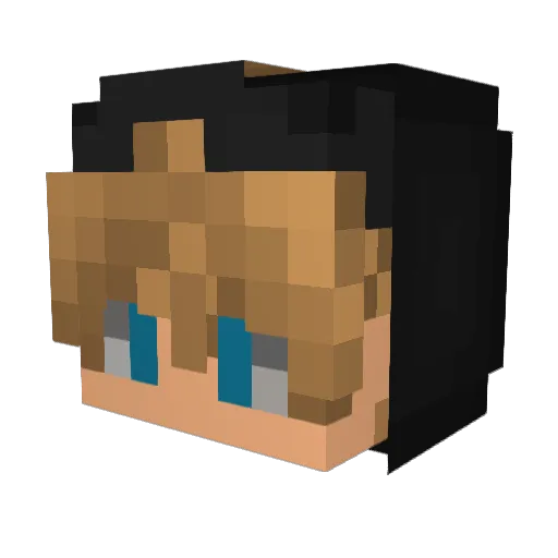 Wi_Hu Minecraft avatar head, 3D render
