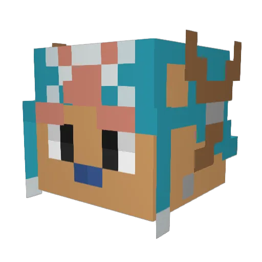 WibWob_ Minecraft avatar head, 3D render
