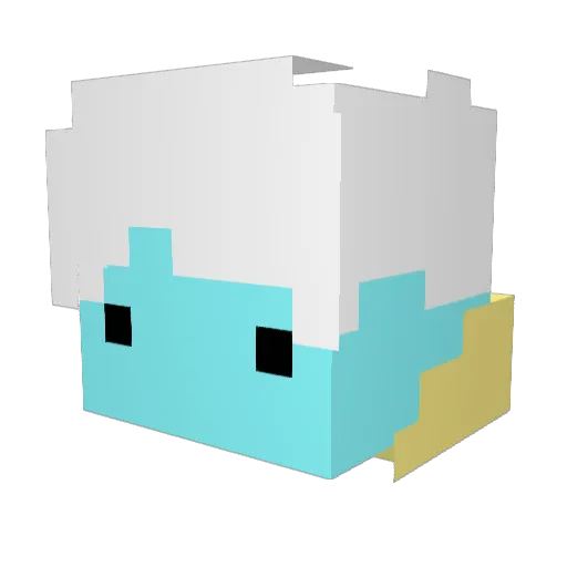WichtigerReel Minecraft avatar head, 3D render
