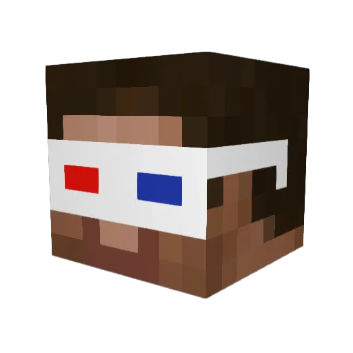 WickFish Minecraft avatar head, 3D render