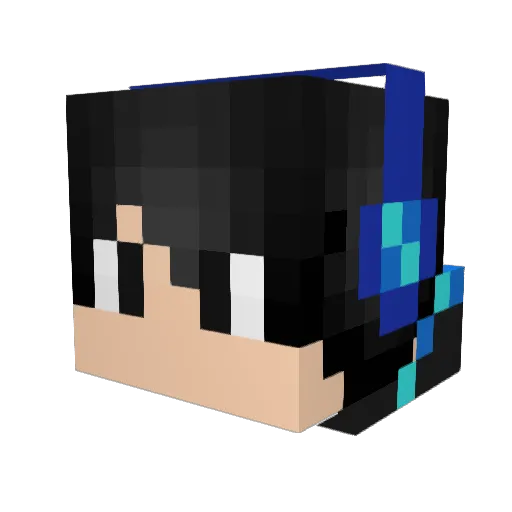 WickedWrangler Minecraft avatar head, 3D render