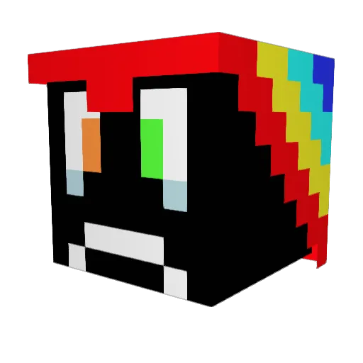 Wicked_Redstone Minecraft avatar head, 3D render
