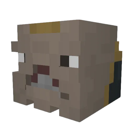 Wickedrock Minecraft avatar head, 3D render